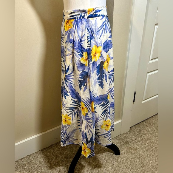 JOA Los Angeles Revolve Hawaiian A Line  Skirt in Blue Iris with Pockets Sz S - Picture 7 of 13